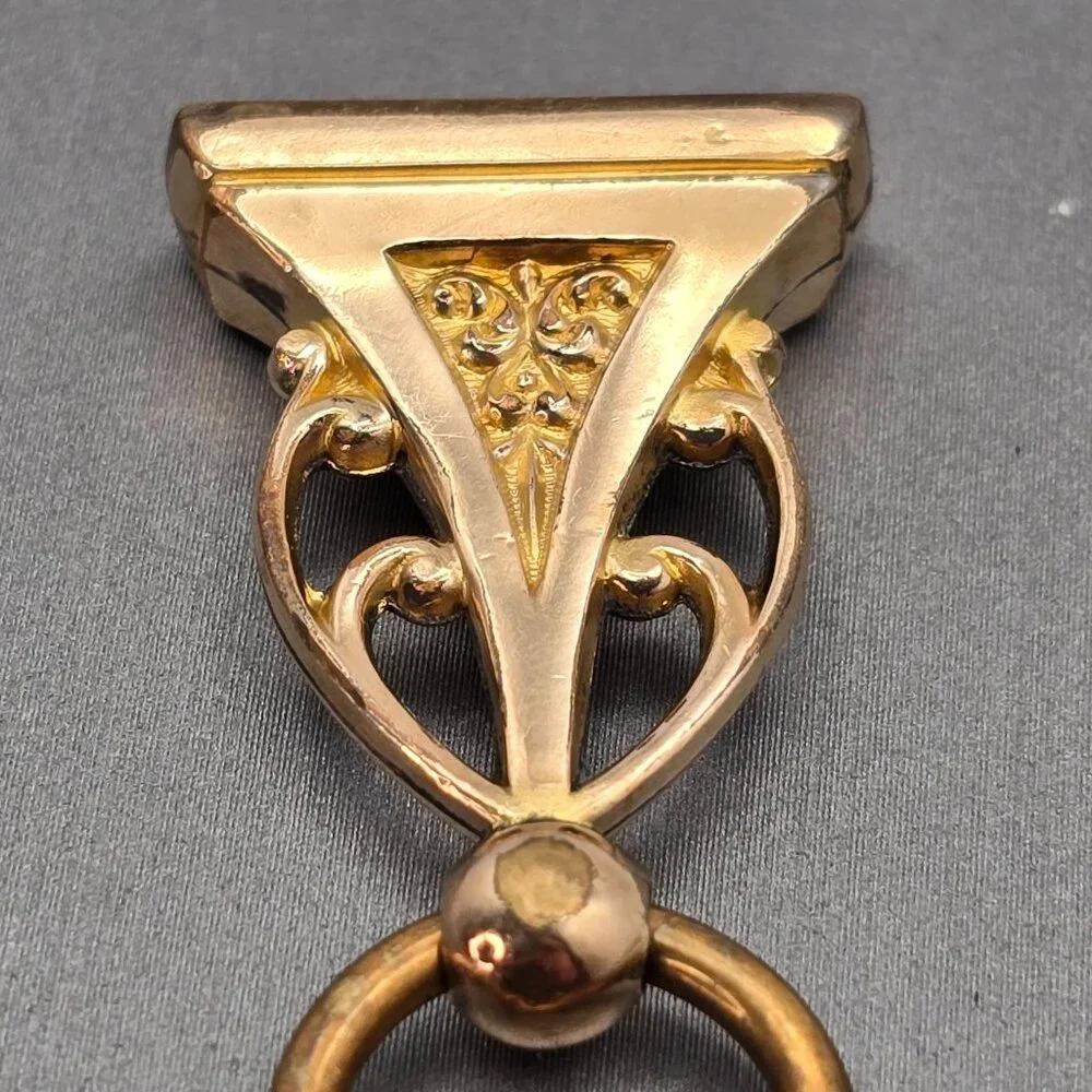 Antique Victorian Gold-Fill Fob Seal 'Optimists' Engraving Openwork Pendant Char - Picture 7 of 8